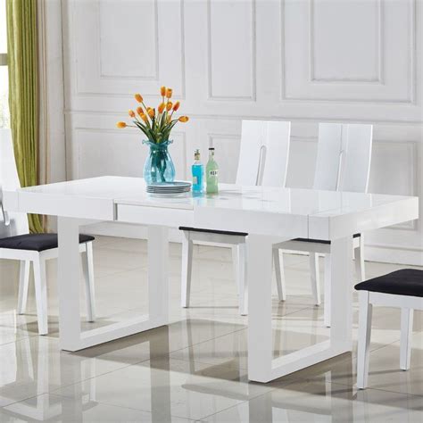 Marissa Expandable Dining Table White Dining Room Table Expandable