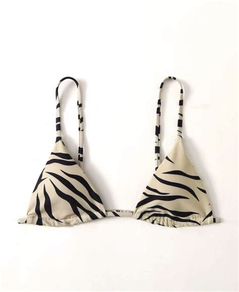 Triangle Zebra Bikini Top Women S Fashion Swimwear Bikinis Swimsuits On Carousell