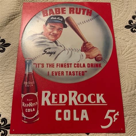 Art Babe Ruth Red Rock Cola Tin Poster Poshmark