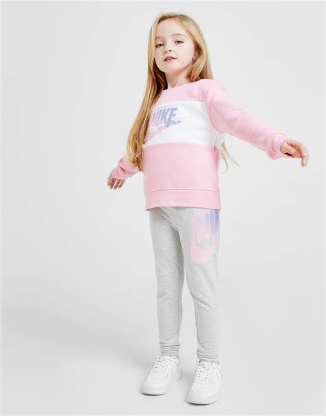 Buy Grey Nike Girls Colour Block Crew Tracksuit Children Jd Sports