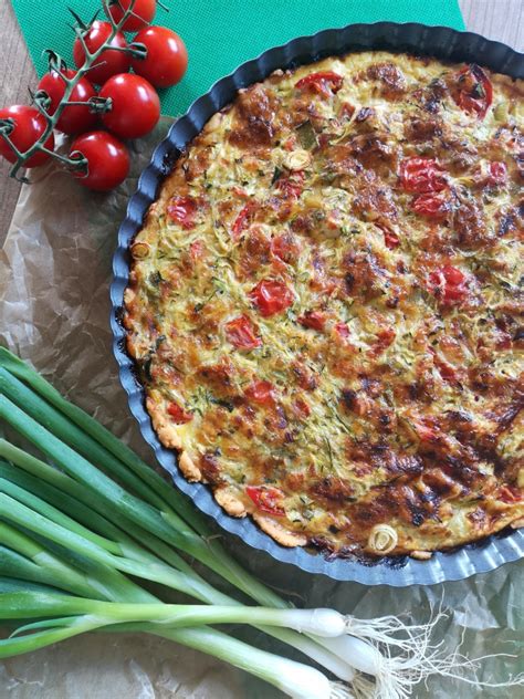 Bezlepkový cuketový quiche so syrom a s paradajkami tip na ľahký letný