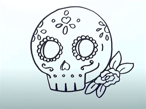 Cómo dibujar una calaverita de azúcar de Día de Muertos paso a paso