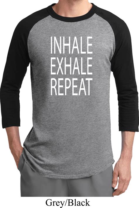 Yoga Inhale Exhale Repeat Mens Raglan Shirt Inhale Exhale Repeat Mens