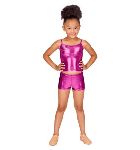 Icostumes Toddler Girls Low Waist Child Metallic Dance Shorts Girls