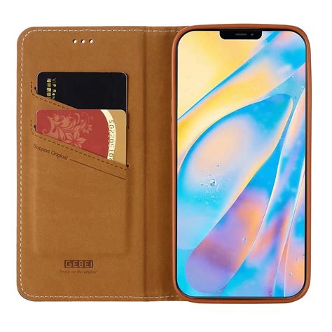 GEBEI Top Grain Leather Horizontal Flip Protective Case With Holder