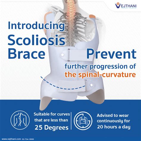 Prevents further of the spinal curvature with Scoliosis Brace.