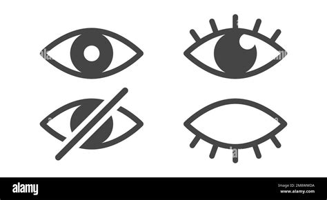 Open Eye Closed Eye A Set Of Eye Icons Viewing Is Unavailable A