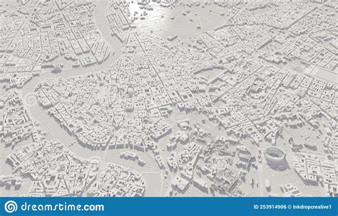 Rome, Italy City Map Aerial View. Minimal Design Stock Illustration ...