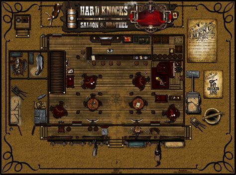 Hard Knocks Saloon And Brothel 1st Floor V3 By Sadizzm Tabletop Rpg
