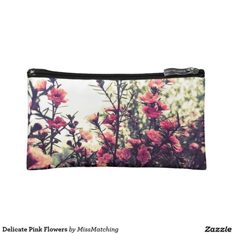 Delicate Pink Flowers Cosmetic Bag Toiletry Bags Toiletries Cosmetic