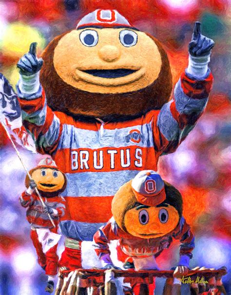 Brutus Mascot Ohio State Buckeyes NCAA College Football Art Collage ...