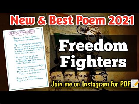 Poem On Freedom Fighters In English For Cl 2