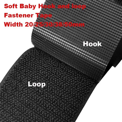 Width 20 25 30 38 50mm Soft Baby Hook And Loop Fastener Tape Safe Baby