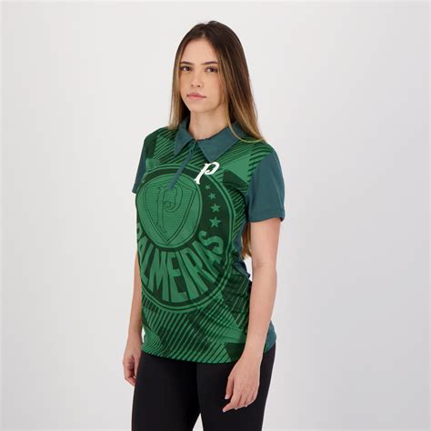 Polo Palmeiras Effect Logo II Feminina Verde FutFanatics