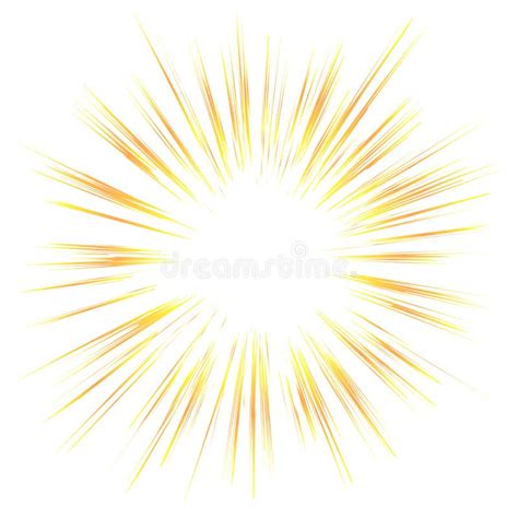 Big Yellow Explosion In Comic Style On The Background Of The Rays Of