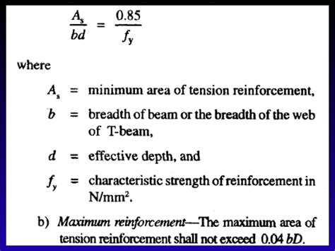 Minimum Maximum Percentage Of Steel In Beam Is