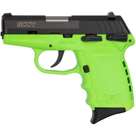 Sccy Cpx 1 Carbon 9mm Luger 3 1in Black Lime Pistol 10 1 Rounds Lime Sportsman S Warehouse