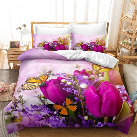 Red Rose Quilt Cover Twin Full Queen King Size Floral Bedding Set Women