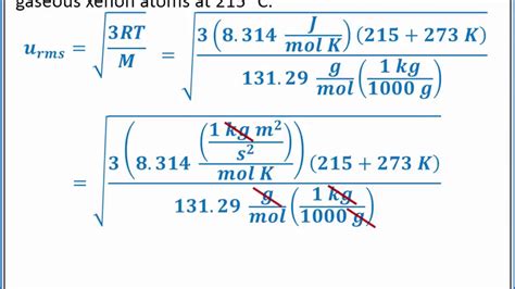 Chemistry Root Mean Square Velocity Of Gas Molecules Youtube