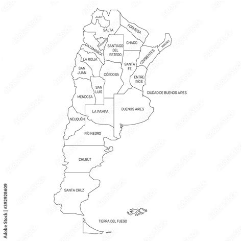 Argentina - map of provinces Stock Vector | Adobe Stock