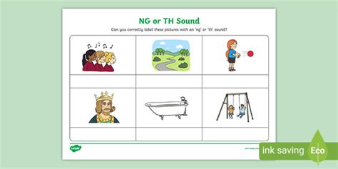 Free Ng Or Th Sound Phonics Worksheet Phonics Twinkl