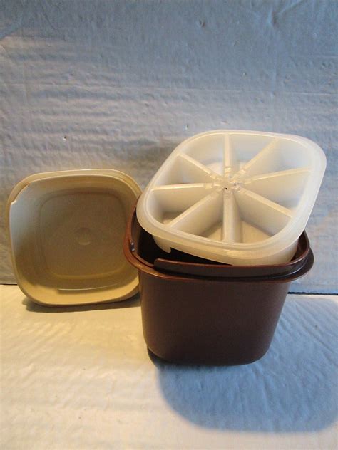 Vintage Tupperware Mini Ice Bucket With Cover And Ice Cube Etsy