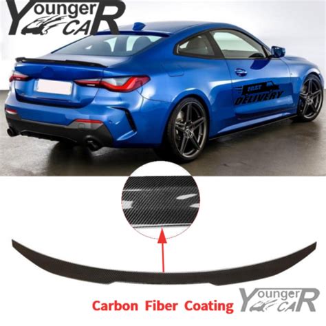 Rear Spoiler Lip For 2021 23 Bmw 4 Series G22 G82 428i 430i M4 Style Carbon Look Ebay