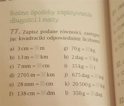 zapisz podane równości zastępując kwadraciki odpowiednimi liczbami