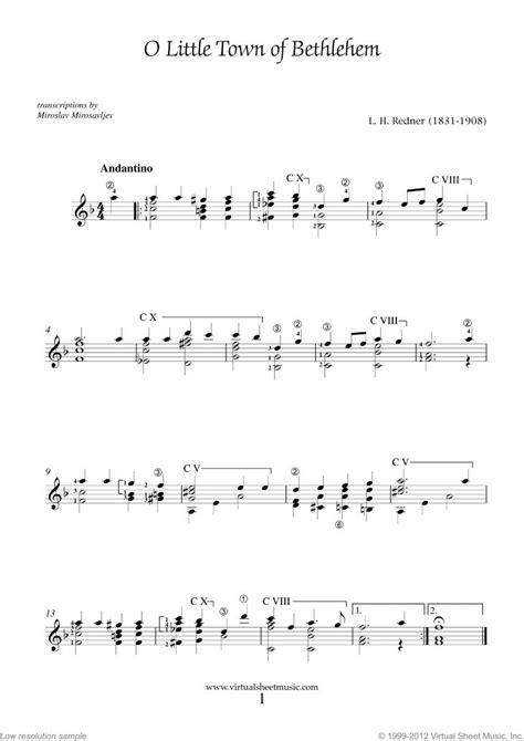 Easy Christmas Guitar Sheet Music Songs, Printable (PDF), collection 3 ...