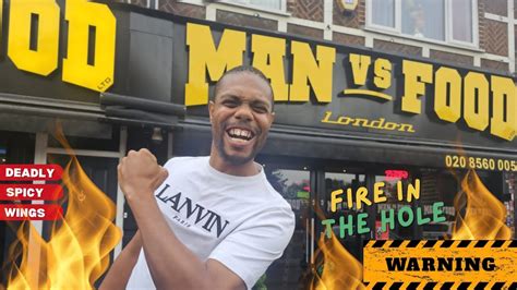 Man Vs Food London Fire In The Hole Challenge 4 Spicy Wings Youtube