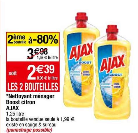 Promo Nettoyant Ménager Boost Citron Ajax chez Migros France