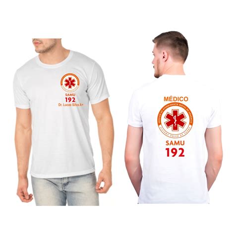 Camiseta Samu Uniforme Personalizada Profiss O E Nome Promo O