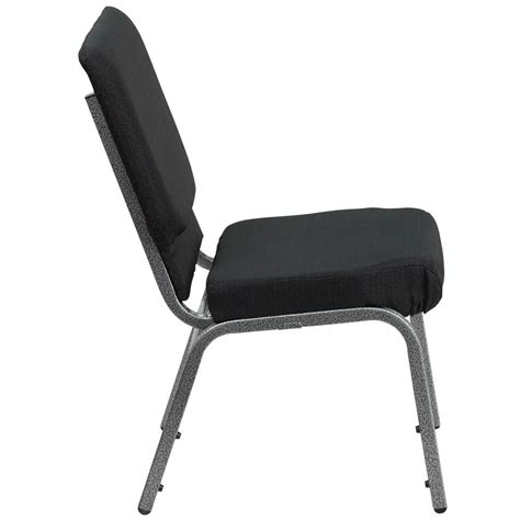 Hercules Series W Stacking Church Chair In Black Patterned Fabric