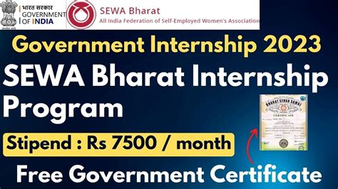 Government Internship Sewa Bharat Internship Program Stipend