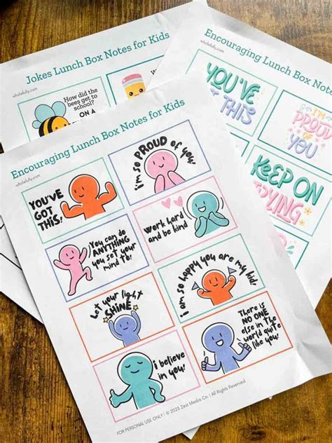 32 Printable Cute Lunch Notes For Kids Wholefully