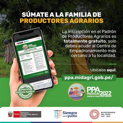 Midagri PerÚ On Twitter 📋el Empadronamiento Es Gratuito El Padrón De Productores Agrarios