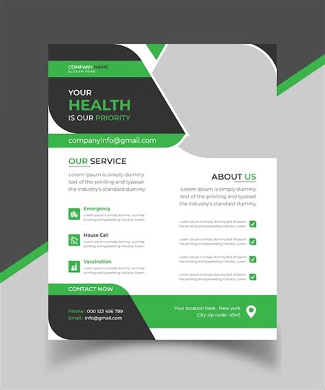 Premium Vector Health Flyer Design Template