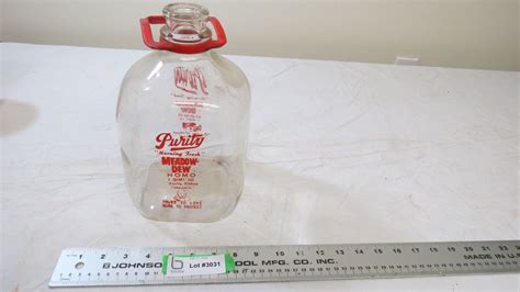 Vintage Purity Milk Bottle 3 Quart Jug Bodnarus Auctioneering