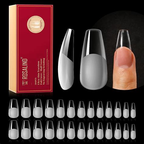 Amazon 504PCS Half Matte Medium Coffin Nail Tips ROSALIND Full