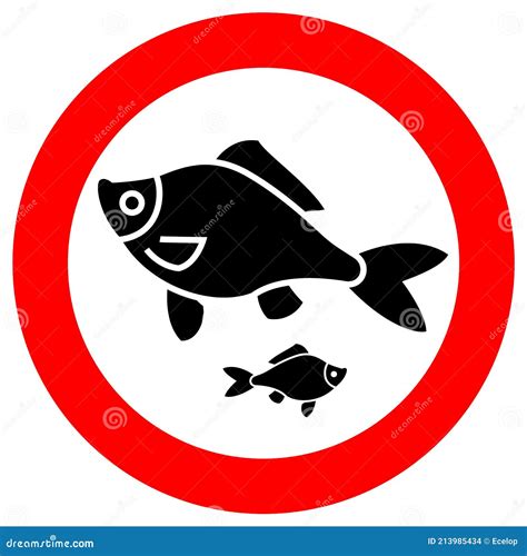 No Fishing Forbidden Sign Modern Round Sticker Stock Vector