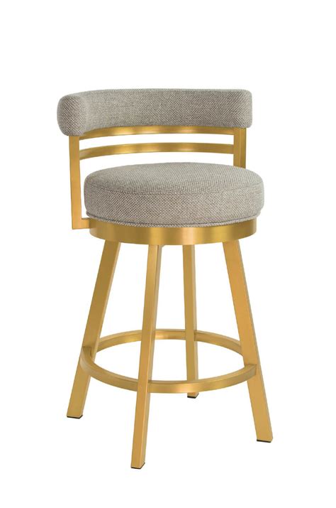 Wesley Allen S Miramar Swivel Bar Stool In Gold Stainless Steel