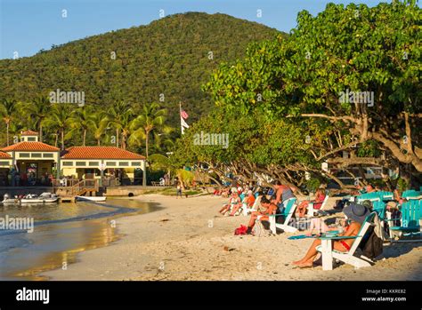 Us Virgin Islands St John Cruz Bay Cruz Bay Beach With People