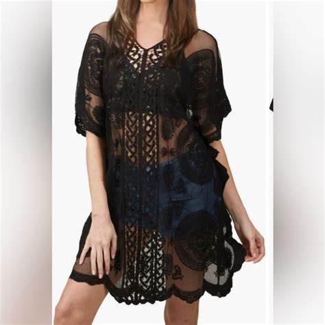 Accessory Collective Swim Springsummer Womens Lace Poncho Bikini Cover Up Poshmark