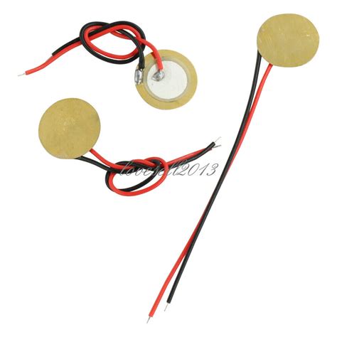 Pcs New Mm Piezo Elements Sounder Sensor Trigger Drum Disc Wire