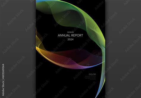 Dark Annual Report Front Cover Page Template With Rainbow Circles With