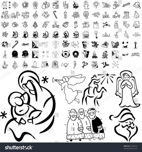 121 Christian Christmas Clipart Black White Images, Stock Photos ...