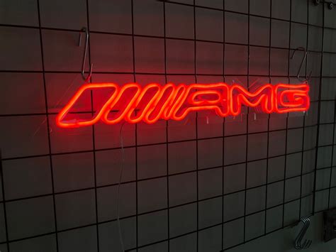 Amg Car Logo Neon Sign Car Neon Light Custom Car Neon Sign Etsy