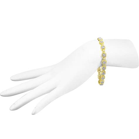 10k Yellow Gold 2 0 Carat Diamond Square Link Bracelet For Sale At 1stdibs