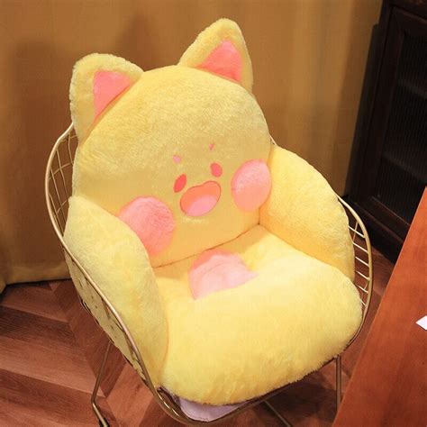 Kawaii Fluffy Fox Chair Shaped Cushions Kawaiies