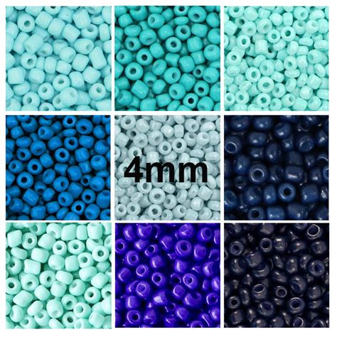 4mm Seed Beads 40g Blue Seed Beads Glass Seed Beads 60 Etsy